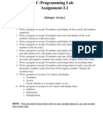 C-Programming Lab Assignment-3.1: (Integer Array)