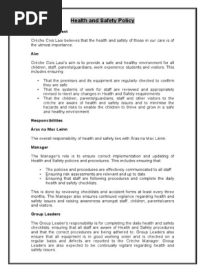 Health and Safety Policy