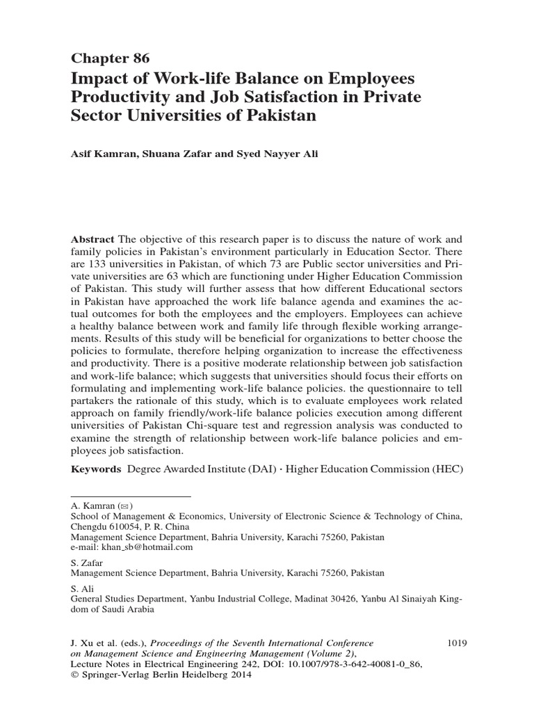 WLB Literature Review | PDF | Work–Life Balance | Employment