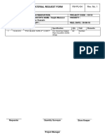 Material Request Form: SR - No. Cost Code Description Specification Qty Unit Remarks