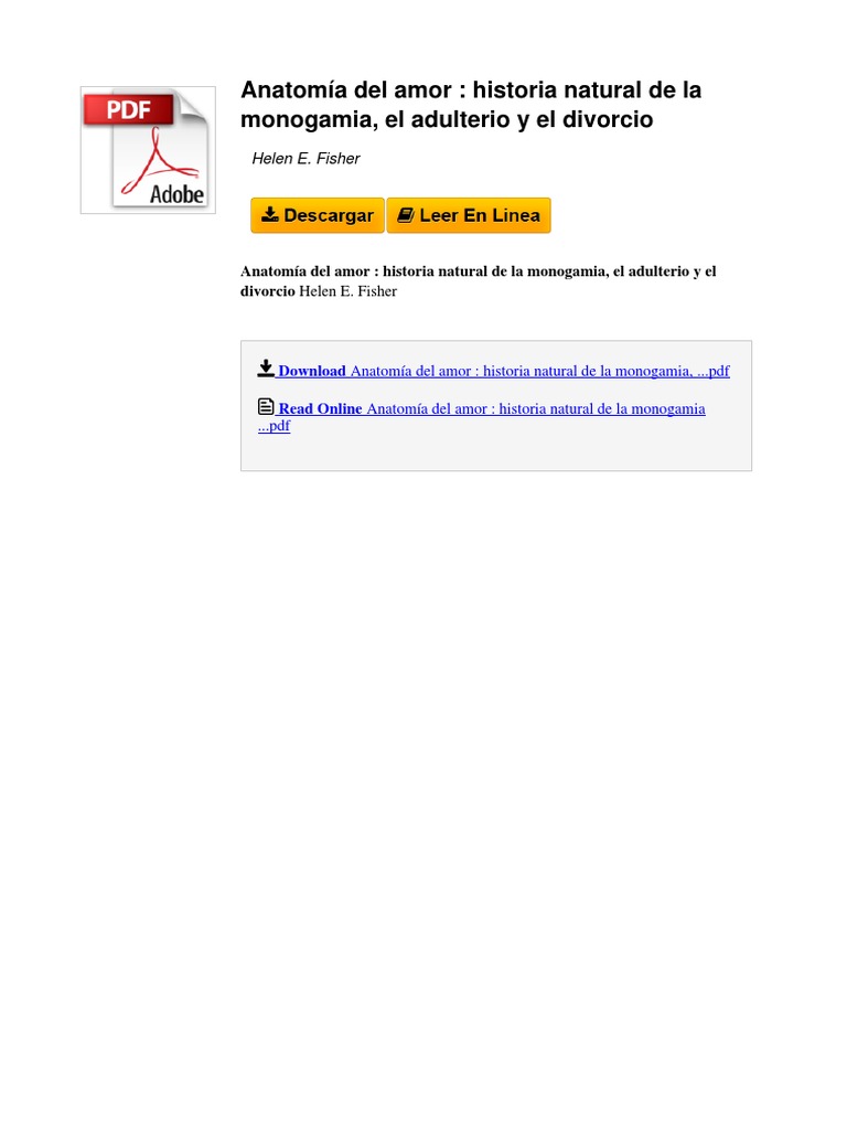 Fisher anatomia del amor pdf gratis