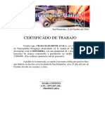 Certificado de Trabajo Confecciones Maira