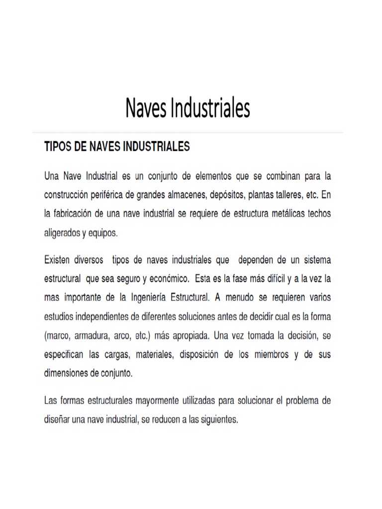 Tipos y Diseño de Naves Industriales | PDF | Barlovento y sotavento ...