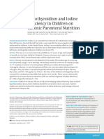 Hypothyroidism and Iodine Deficiency in Children On Chronic Parenteral Nutrition