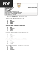 Figures of Speech-Multiple Choice - Circle The Correct Answer