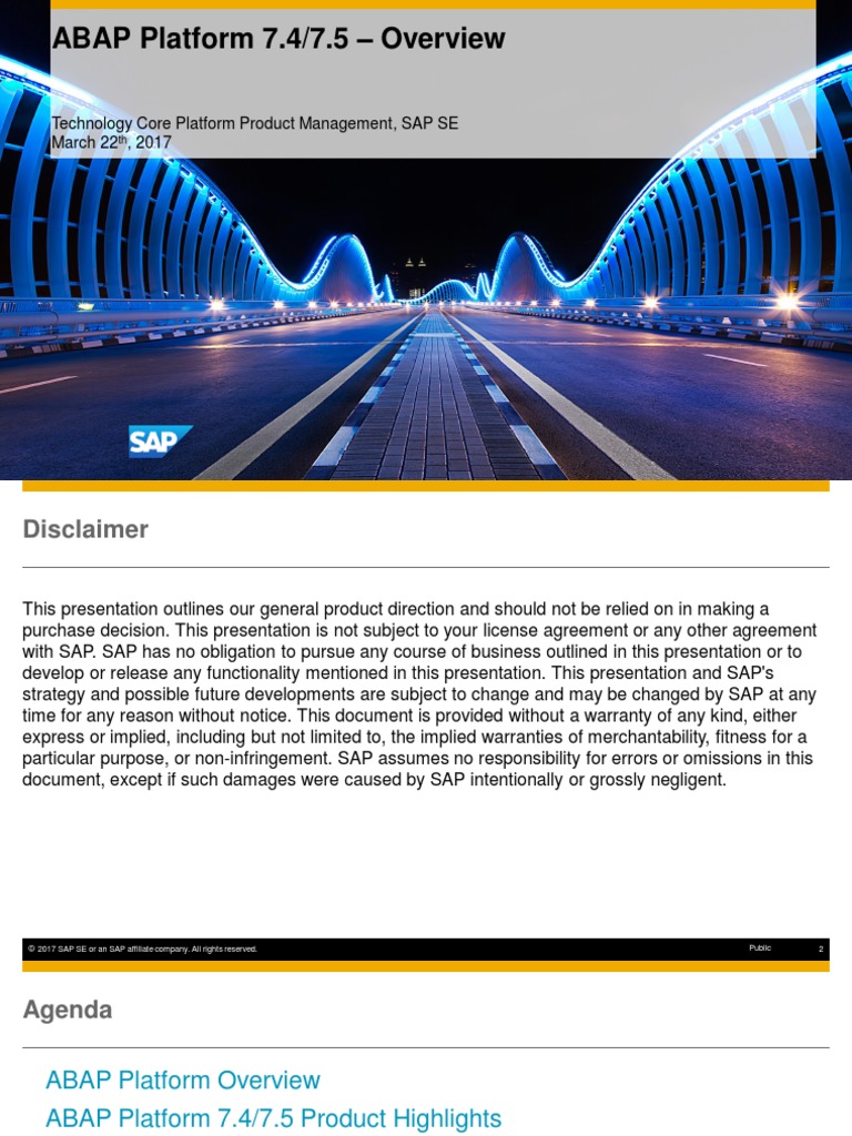 ABAP Platform 7.4/7.5 Overview Guide | PDF