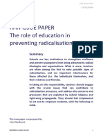 The Role of Education Preventing Radicalisation 