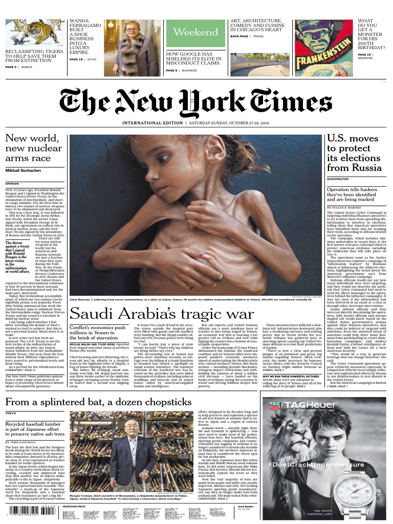 International New York Times - 27-28 October 2018 | PDF | Unrest | Violence