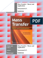 Libro de Transferencia de Masa, Autor Narayanan K.V,  Mass Transfer 