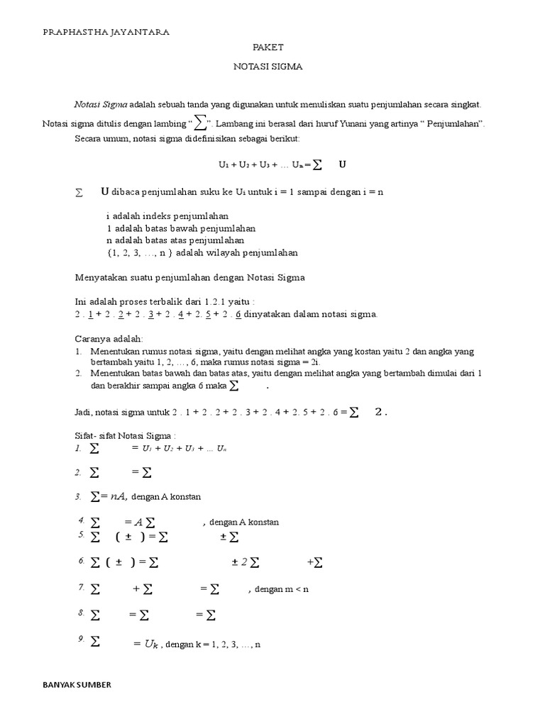Paket Notasi Sigma