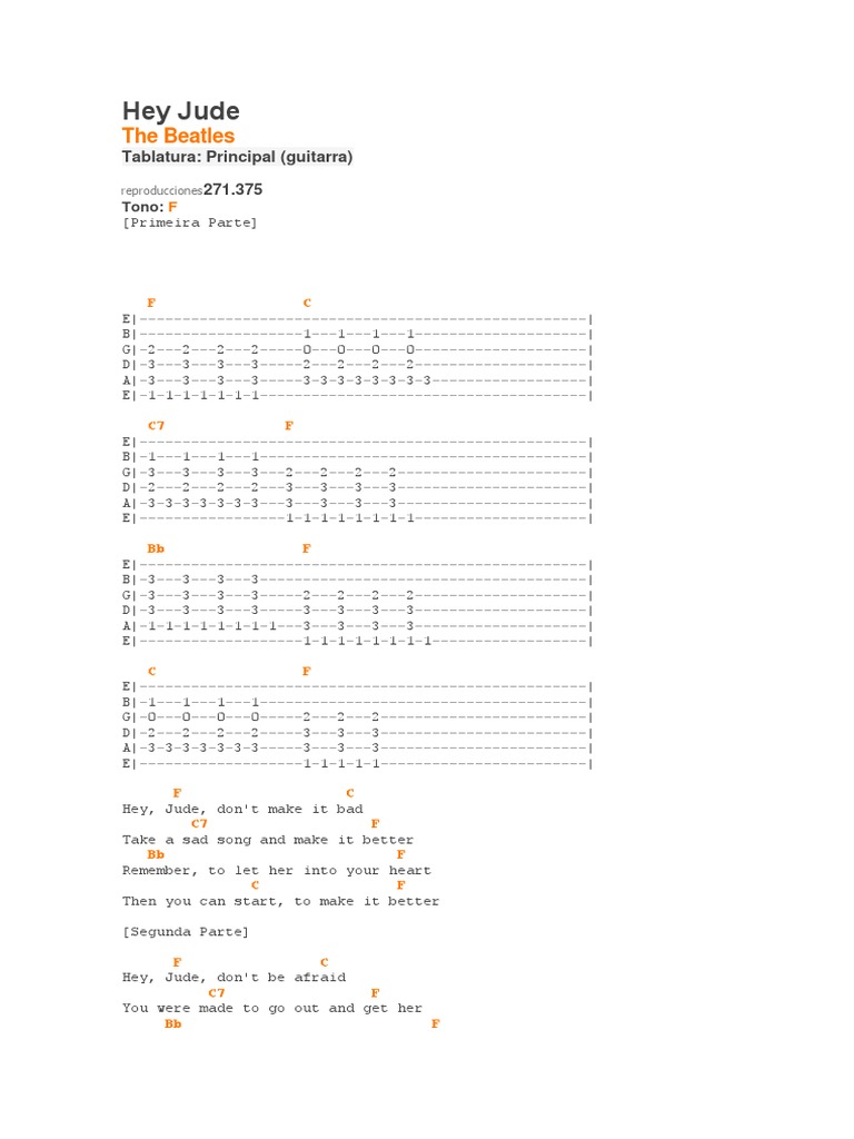 regla Joseph Banks Interprete Hey Jude (Tablatura) | PDF | British Pop Songs | Music Industry