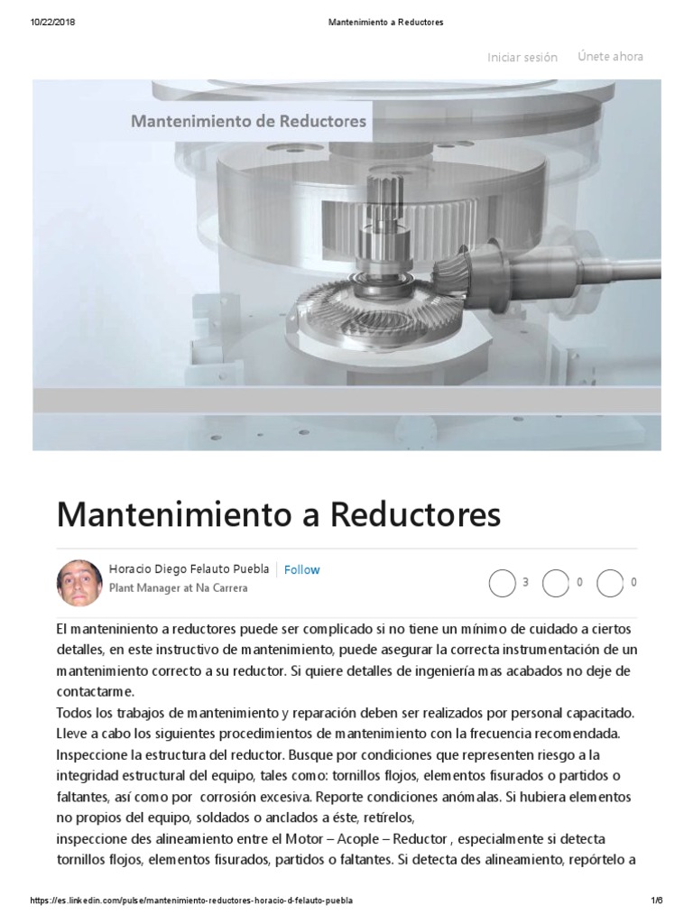 Mantenimiento A Reductores | PDF | Engranaje | Lubricante