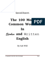 The 100 Most Common Words in Spoken and Written English by Sab Will PDF
