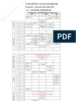 ORARUL ANULUI II INGINERIA SISTEMELOR AUTOMATICA SI INFORMATICA APLICATA