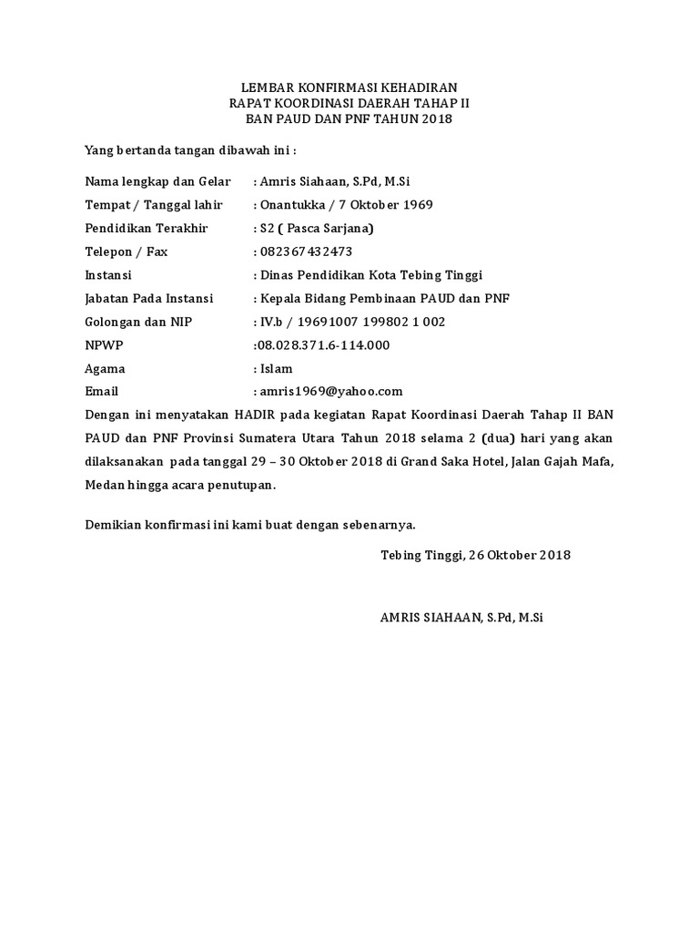 Lembar Konfirmasi Kehadiran Docx