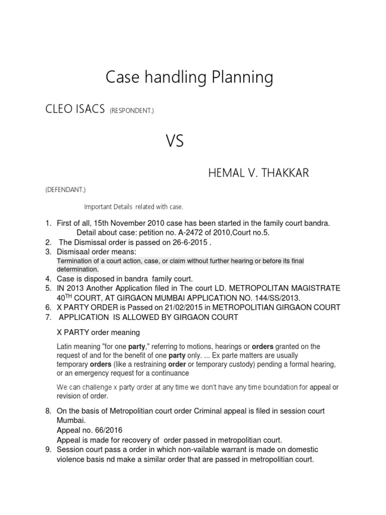 Case Handling Planning PDF Justice Crime & Violence
