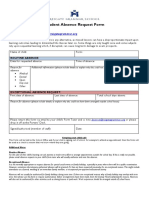 Student Absence Request Form: To: The Form Tutor CC: The School Office