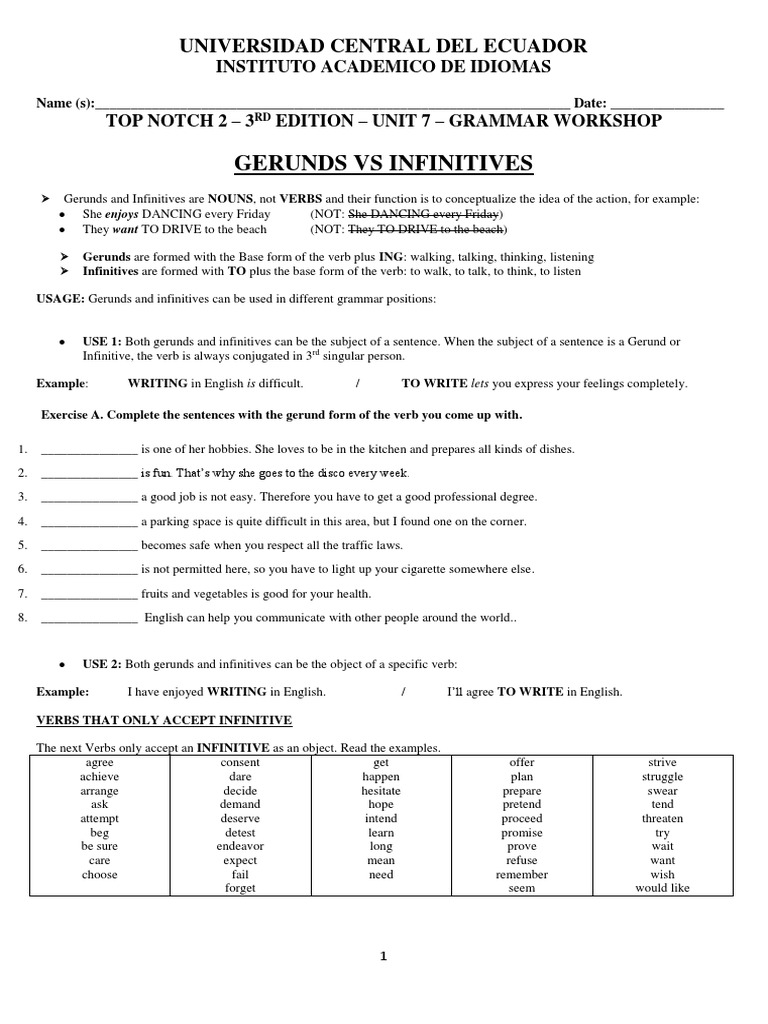 Unit 7 Top Notch 2 Extra Material PDF Verb English Language