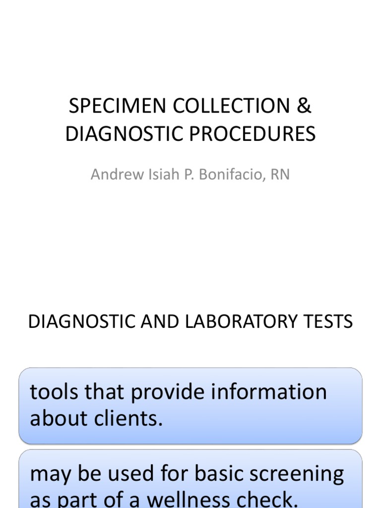 Specimen Collection & Diagnostic Procedures | PDF | White Blood Cell ...