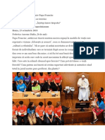 Dialogul Sfântului Părinte Papa Francisc la întâlnirea cu tineri și cu bătrâni cu ocazia lansării cărții „Înțelepciunea timpului” la Institutul Patristic Augustinianum