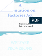 Factories Act Provisions on Welfare, Working Hours and Restrictions