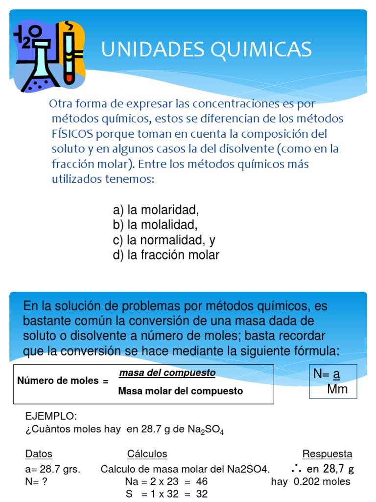 Unidades Quimicas Concentración Cantidad