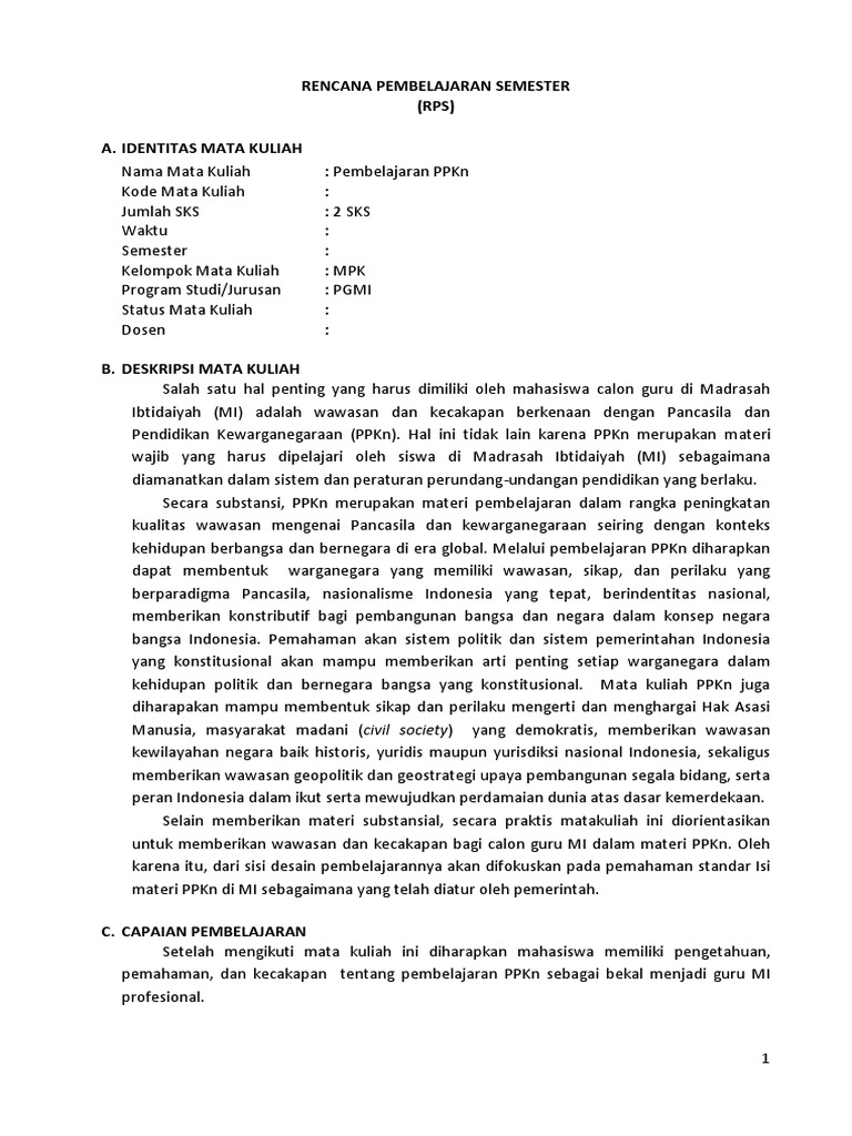 Rencana Pembelajaran Semesterdocx