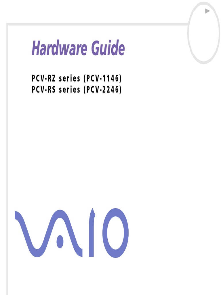 Hardware Guide - VAIO | PDF | Computer Data Storage | Compact Disc