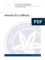 Hansard Style Manual 2017