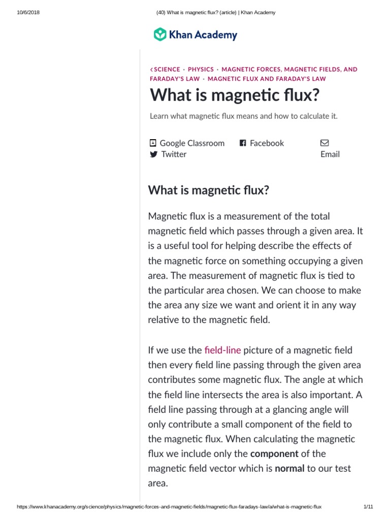 What Is Magnetic Flux - (Article) - Khan Academy | PDF | Flux ...