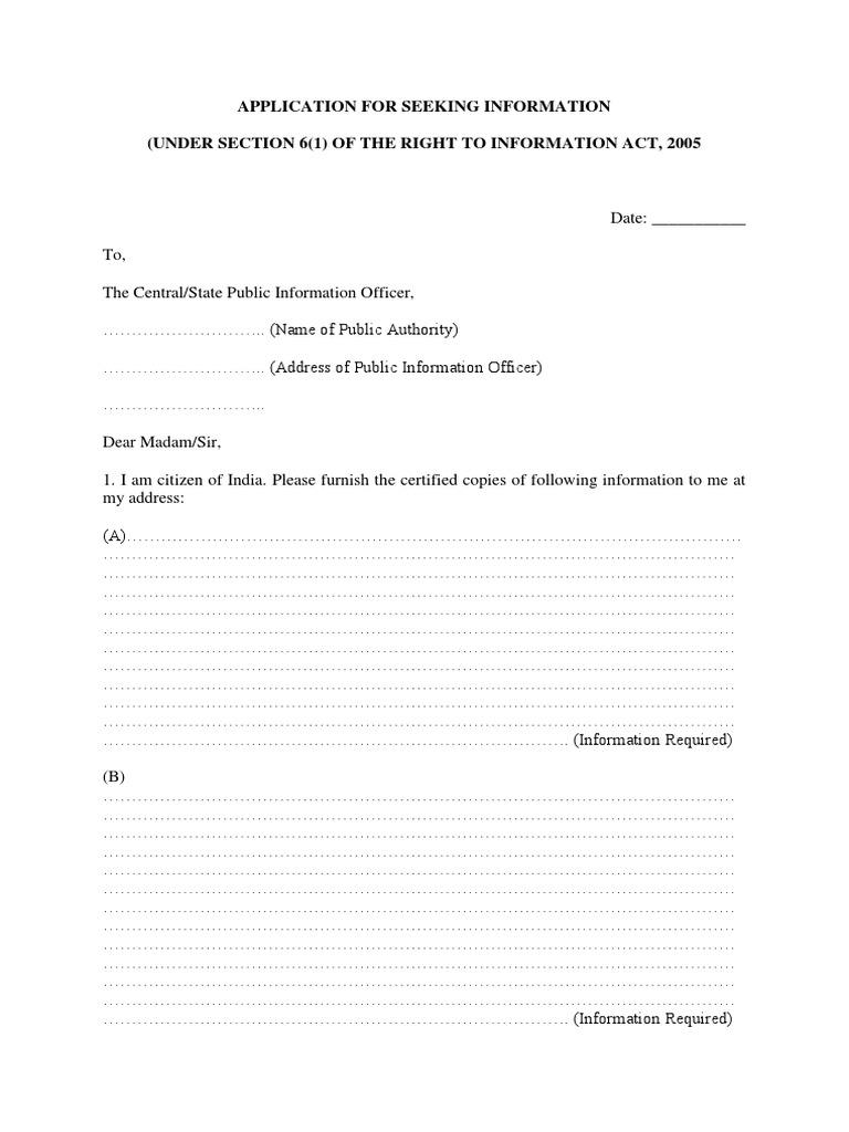 RTI App Form | PDF | Government Information | Government