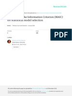 Modified Akaike Information Criterion (MAIC) for Statistical Model Selection