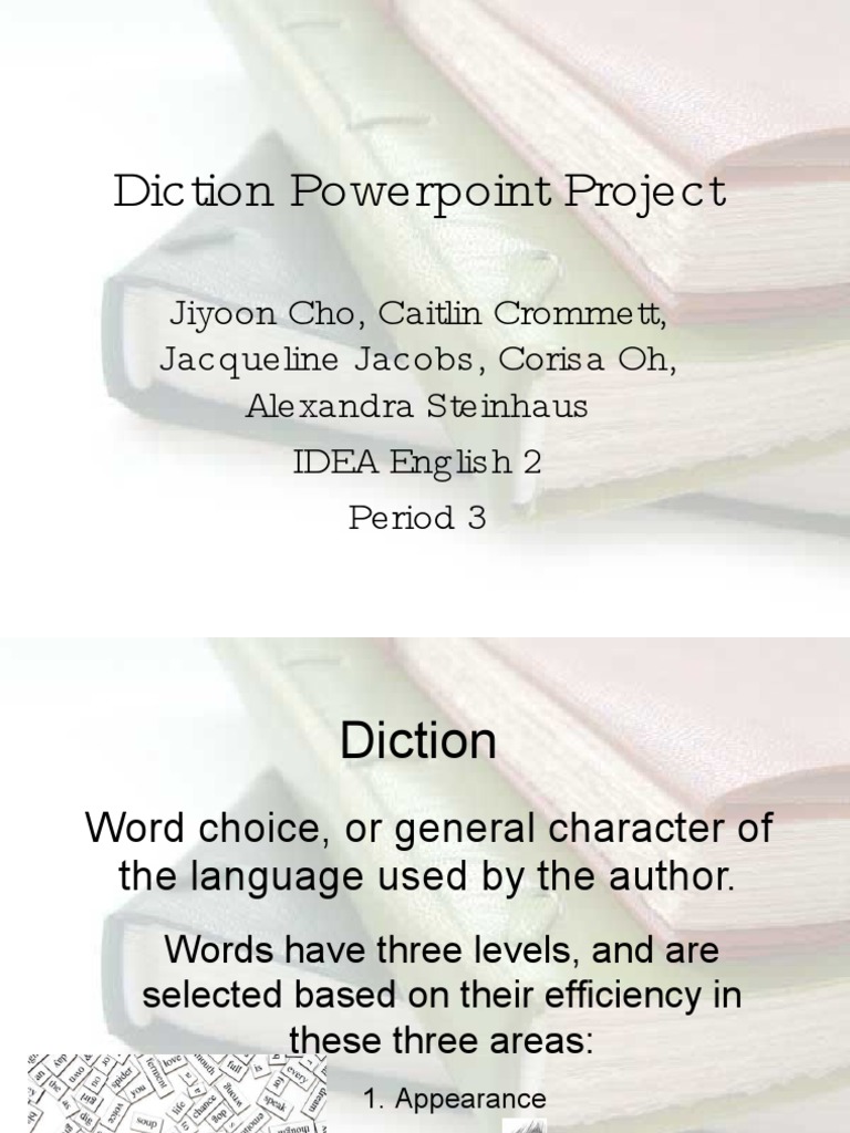 diction in creative writing slideshare