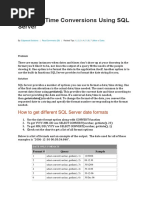 Date and Time Conversions Using SQL Server