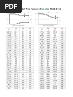 ASME B16.9 Reducer Dimensions Chart | PDF | Mechanical Engineering | Nature