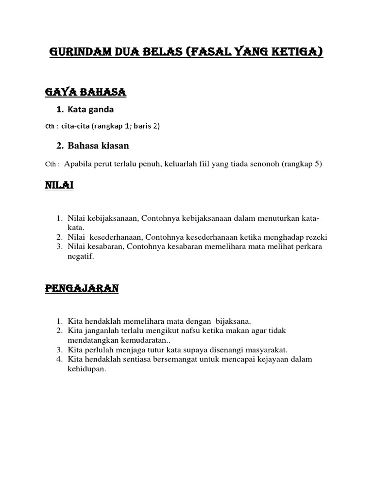 Gurindam Dua Belas Pdf