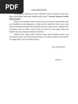 Makalah Ancaman Integrasi Nasional Bidang Ideologi Pdf