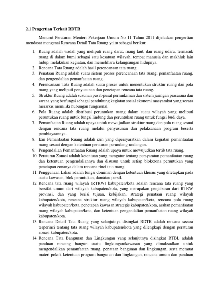 Pengertian dan Fungsi RDTR | PDF
