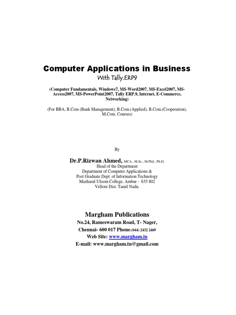 Tally.ERP9 in Business Applications | PDF | E Commerce | Computer Network
