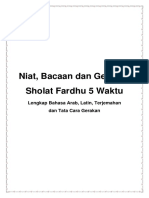 Bacaan Niat Sholat 5 Fardhu