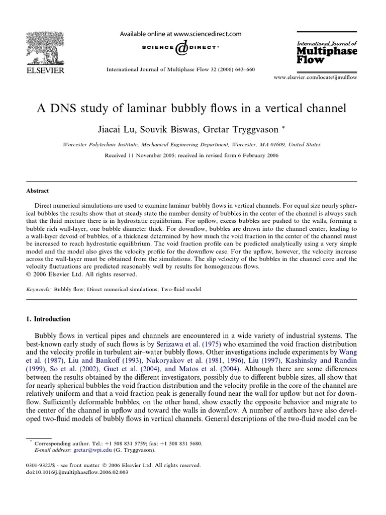DNS Study PDF Fluid Dynamics Shear Stress