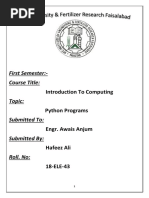 ITC Python Programs