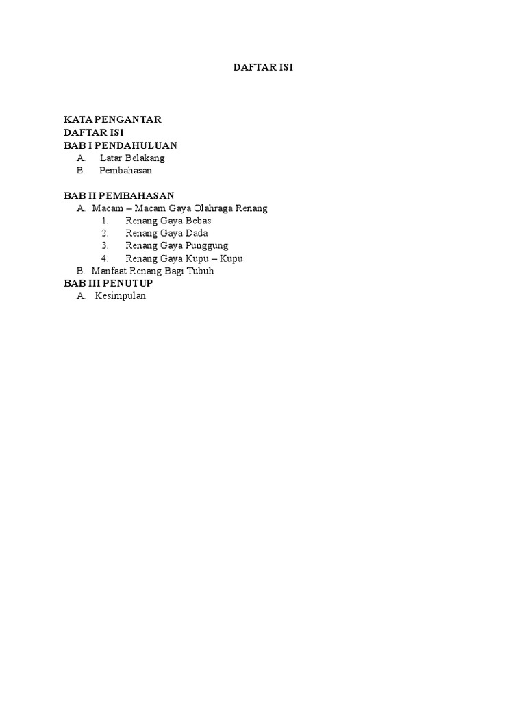 Makalah Renang Gaya Punggung 15 Lembar