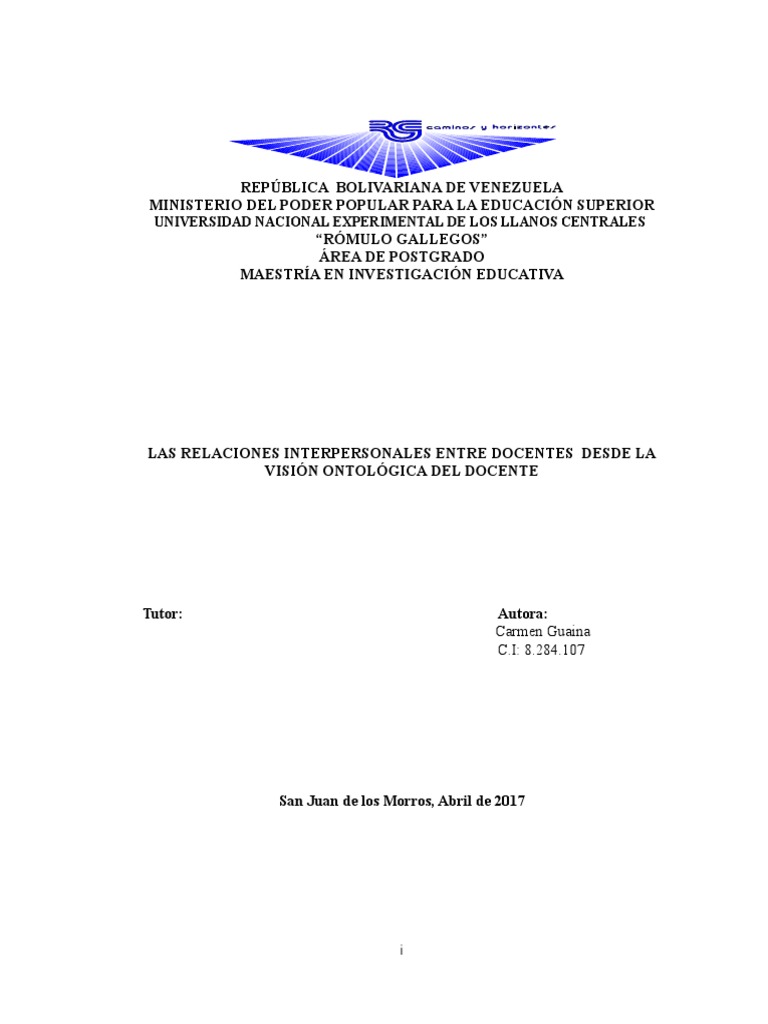 Relaciones Interpersonales Docente-Estudiante | PDF | Salón de clases ...