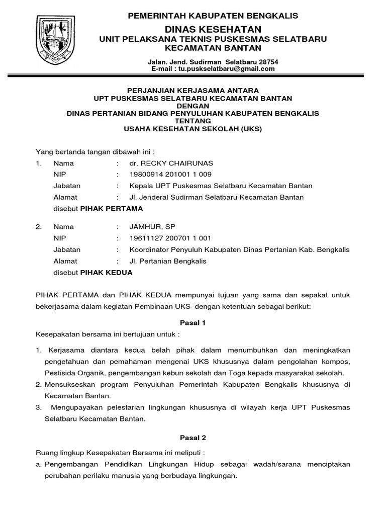 Mou Dengan Dinas Pertanian