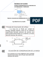 Ecuación conservación masa fluidos