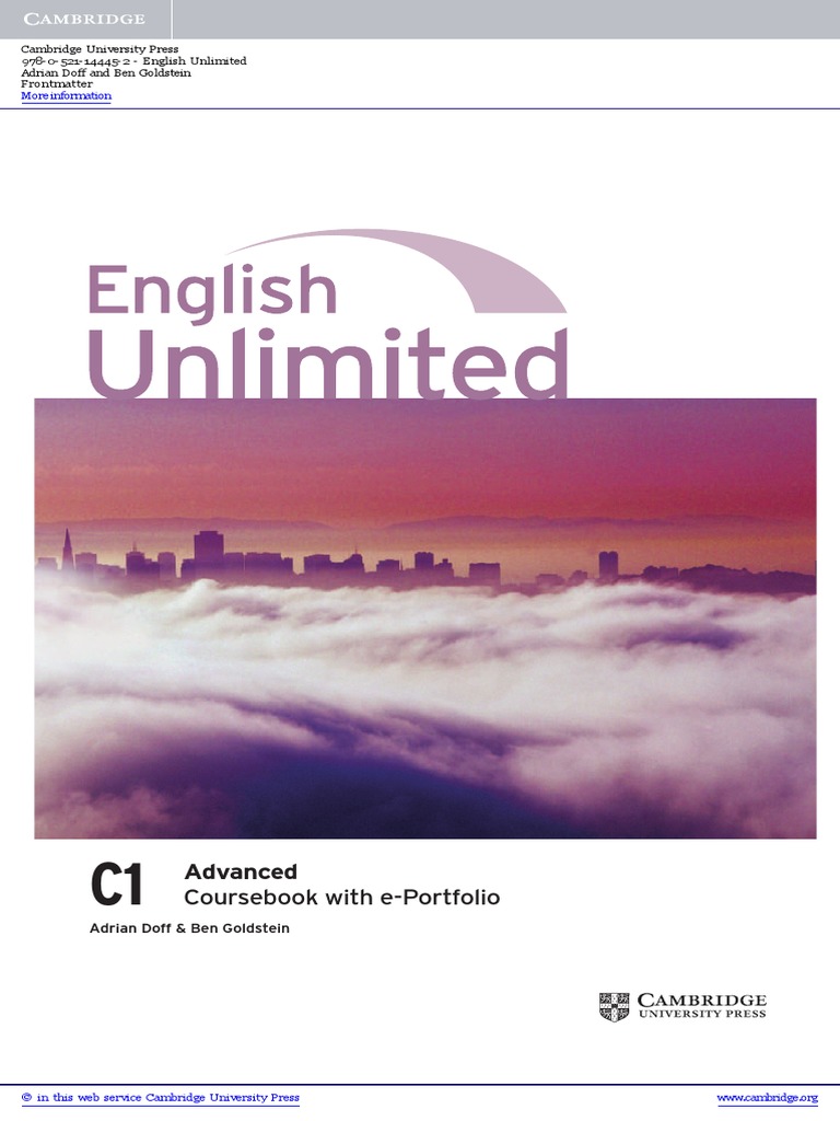 English Unlimited Advanced Coursebook With E Portfolio Frontmatter.