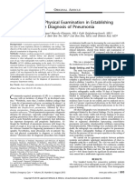 The Role of Physical Examination in Establishing The Diagnosis of Pneumonia