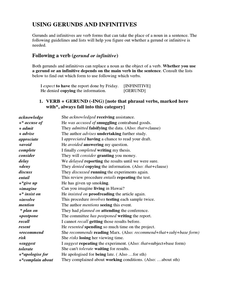 Master Gerunds & Infinitives | PDF | Verb | Syntax
