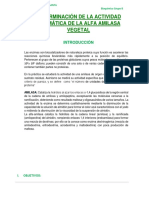 Determinación de la actividad enzimática de la alfa amilasa vegetal